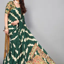 Digital Print, Printed Leheria Silk Blend, Crepe Saree-image-13