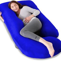 ultra soft j shaped Polyester Fibre Solid Pregnancy Pillow Pack of 1-image-30