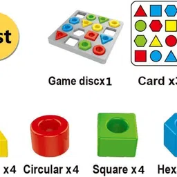 dorytoys Montessori Square Grey Puzzle Early Learning Toy with Colorful Shapes-picture-41