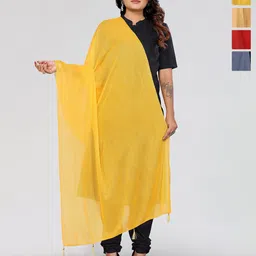 Moda Rapido Selection Of 4 Lycra Tasselled Border Dupatta-picture-10