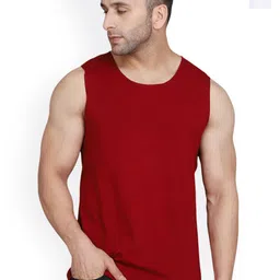SLOWLORIS Pack Of 2 Round Neck Sleeveless Bio-Wash Cotton Gym Vests-picture-36
