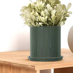 Kuber Industries Green & Grey 6 Pieces Artificial Plants With Pot image 3
