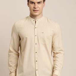 Turtle Relaxed Slim Fit Vertical Stripes Khadi Casual Opaque Shirt-picture-4