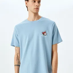 Koton Men Solid Round Neck Cotton T-shirt-image-33