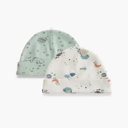 Juniors by Babyshop Boys Pack Of 2 Printed Cotton Beanie Cap-image-35
