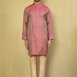 Arihant Rai Sinha Jaquard Pattern Pure Cotton Kurta With Trouser-image-19