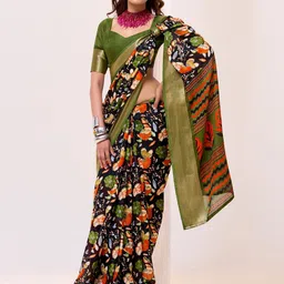 LeeliPeeri Designer Floral Zari Silk Blend Saree-image-45
