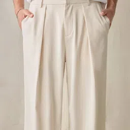 BROADSTAR Men Smart Loose Fit Easy Wash Pleated Trousers-image-68