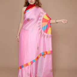 Anouk Floral Printed Satin Saree-image-58