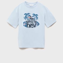 Mango Kids Boys Graphic Printed Drop-Shoulder Sleeves Tropical Pure Cotton T-shirt-image-10