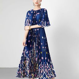 JC Collection Women Floral Printed Flared Sleeves Maxi Dress-image-19
