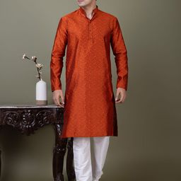 DEVOILER Men Jacquard Kurta-image-59
