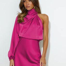 HERE&NOW Cowl Neck Blouson Mini Dress-image-5
