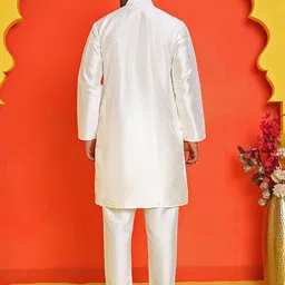 Jompers Men Regular Dupion Silk Kurta with Pyjamas image 4