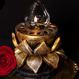The handicraftian Bronze-Coloured Lotus Akand DesignedDiya-image-59