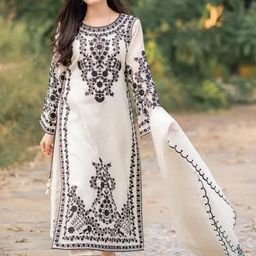 BAESD Women Floral Embroidered Regular Kurta with Trousers & With Dupatta-26
