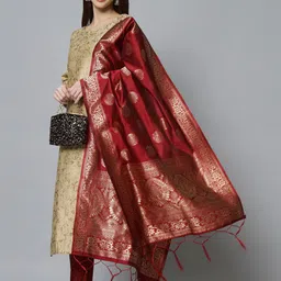 Women Ethnic Motifs Printed Kurta with Trousers & Dupatta-40