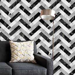 ArtzFolio Printed UV-Resistant Anti-Bacterial Monochrome Diagonal Rhombus Peel & Stick Wallpaper-image-84