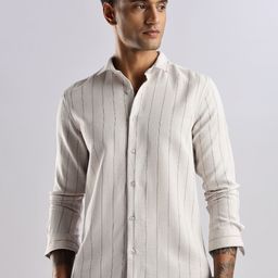 THE BEETEL HOUSE Men Air Like Linen Stripes Regular Slim Fit Casual Shirt-image-96