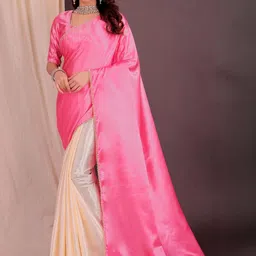 Moda Rapido Beads and Stones Satin Half and Half Saree-image-63