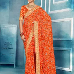 TIRA Bandhani Poly Georgette Saree-picture-14