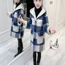 Xsole Kids Checked Single Breasted Overcoat-image-13