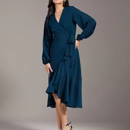 20Dresses V Neck Wrap Midi Dress-picture-53
