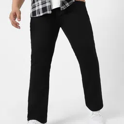 Urbano Plus Men Black Regular Fit Washed Denim Bootcut Stretchable Jeans-image-22
