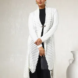 Soch Self Design Longline Acrylic Open Front Shrug-13