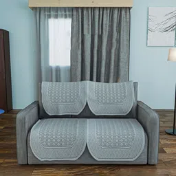 Aura Grey Cotton 4 Piece Sofa Cover-image-53