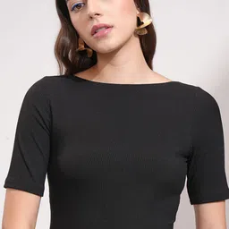 Tokyo Talkies Women Boat Neck Cotton Regular Top-image-48