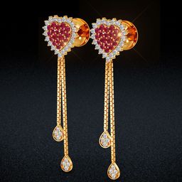 Joyalukkas Women Blush Heart Elegance Gold Earrings-picture-44