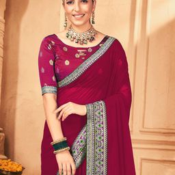 Anouk Rustic Embroidered Poly Georgette Saree image 3