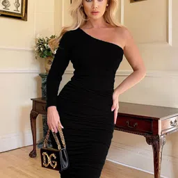 TRAQUILA One Shoulder Bodycon Dress-picture-19
