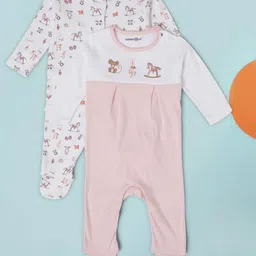 Babies R Us Girls Pack of 2 Printed Sleepsuit-19