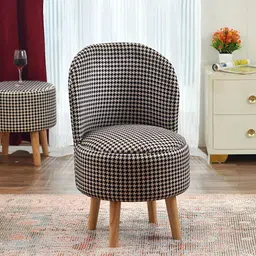 NACIA Black & Beige Geometric Printed Cylindrical Shape Wooden Ottomans-16