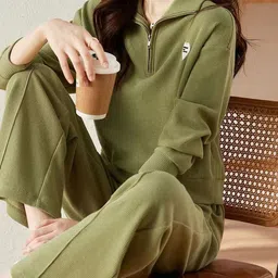 HERE&NOW Polo Collar Top With Trousers Co-Ords Set-image-36