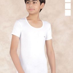 Dollar Boys Pack Of 4 Pure Cotton Basic VestsMLHVE-02-K-WHT-PO4-12