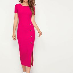ANBICH DESIGNS Women Solid Applique Bodycon Knee Length Dress-image-91