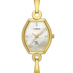 Timex Women Brass Mother of Pearl Dial & Stainless Steel Bracelet Style Straps Analogue Watch TWEL19701-image-68