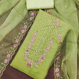 KIMISHA Embroidered Viscose Rayon Unstitched Dress Material-image-100