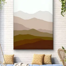 Livin'luxe Brown & Beige Minimalist Mountain Canvas Wall Art-picture-3