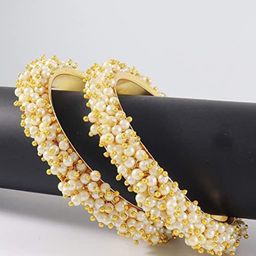 SEEMO Set Of 2 Beads-Studded Bangles-image-3