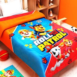 Athom Living Paw Petrol Kids Blue Cartoon Characters AC Room 300GSM Double Bed Blanket-picture-42