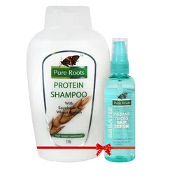 pure roots Protein Shampoo & Keratin Hair Serum Combo-1000ml+ 100ml-56