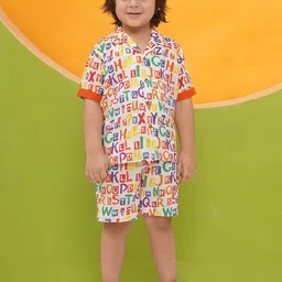 Aj DEZInES Boys Printed Shirt with Shorts-10