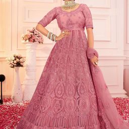 A TO Z CART Women Embellished Net Fit & Flare Maxi Dress-image-10