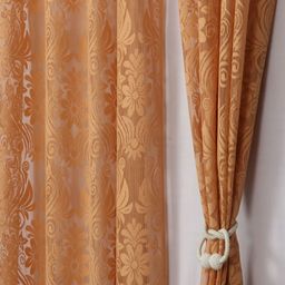 Aura Gold-Toned 2 Pieces Self Design Sheer Door Curtains-picture-40