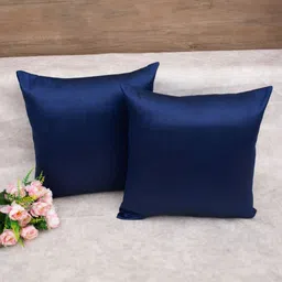 RoyalDeco Navy Blue Set of 2 Square Cushion Covers-8