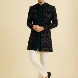 Manyavar Men Floral Embroidered Sherwani Set-picture-49